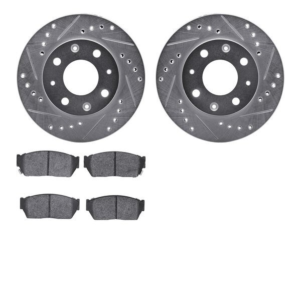 7502-59117, Rotors-Drilled and Slotted-Silver with 5000 Advanced Brake Pads, Zinc Coated, Dynamic Friction Co, Mfr#: 7502-59117